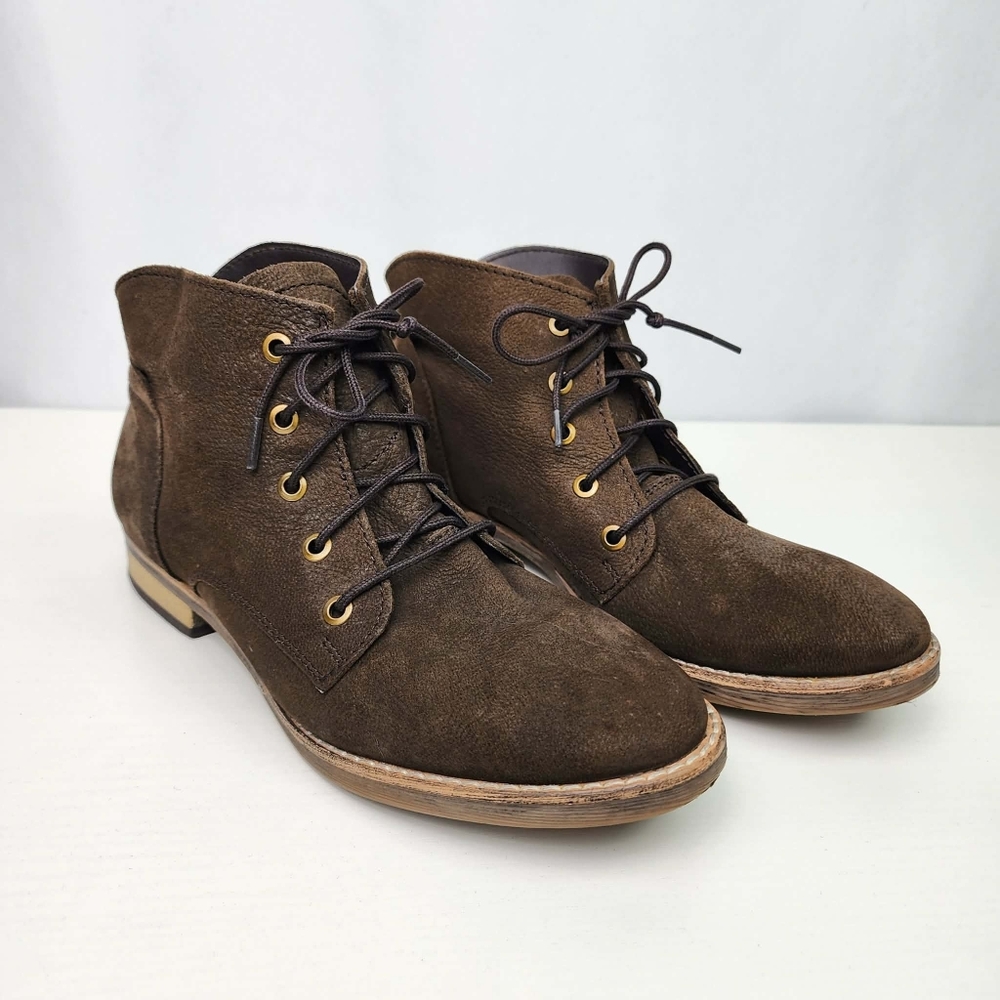 Diba Women's Brown Leather Ankle Boots Size 7.5